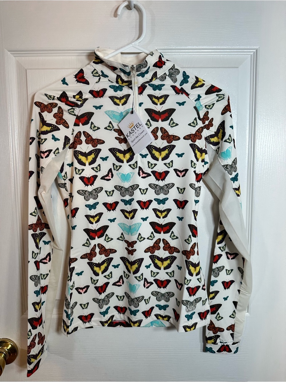 KASTEL Butterflies Print Sun Shirt - White/Multi small